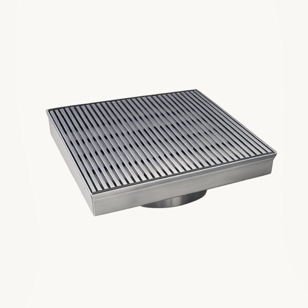 Neston 200mm x 200mm stainless steel square floor waste with wedgewire grate