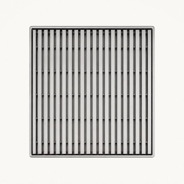Top view of the Neston 200mm square stainless steel wedgewire grate