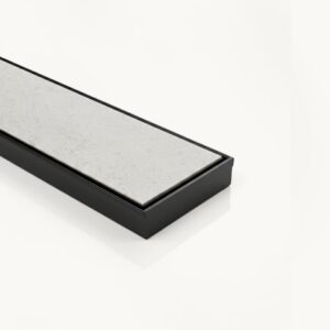 Neston linear tile insert drain in PVD matte black, 1000mm kit