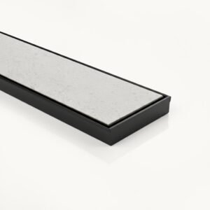 Neston linear tile insert drain in PVD matte black, 1200mm kit