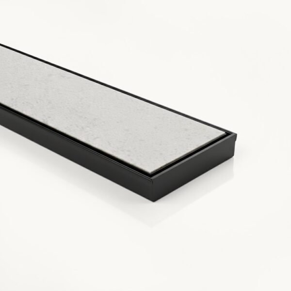 Neston Linear Tile Insert Drain Black 1200mm Kit Neston linear tile insert drain in PVD matte black, 1200mm kit
