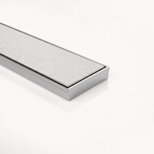 Neston linear tile insert drain in brushed stainless steel, 1200mm kit