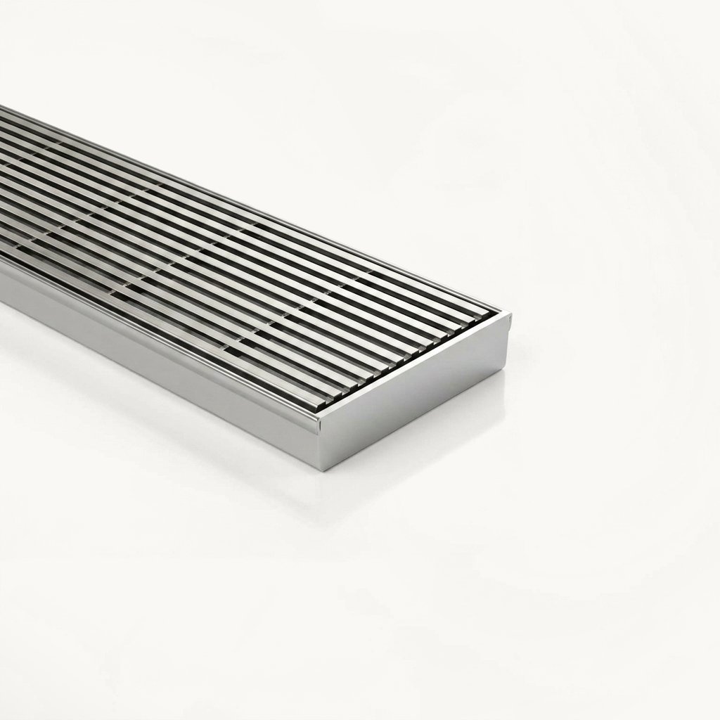 Neston linear wedgewire drain in brushed stainless steel, 2000mm kit