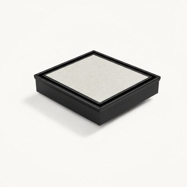 Neston Square Max Tile Insert Grate Black Neston Square Max tile insert grate in PVD matte black