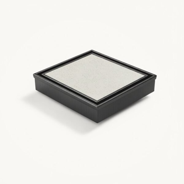Neston Square Max Tile Insert Grate Gun Metal Neston Square Max tile insert grate in PVD gun metal