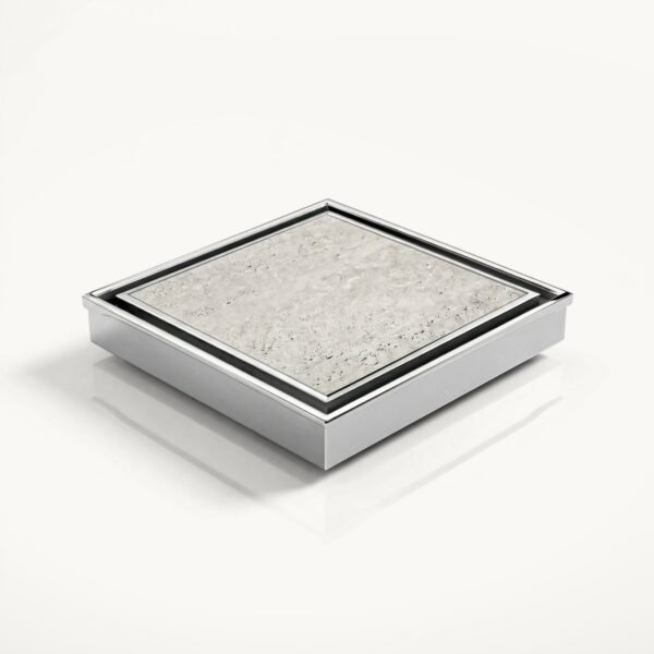 Neston Square Tile Insert Grate Stainless Steel Neston square tile insert grate in brushed stainless steel