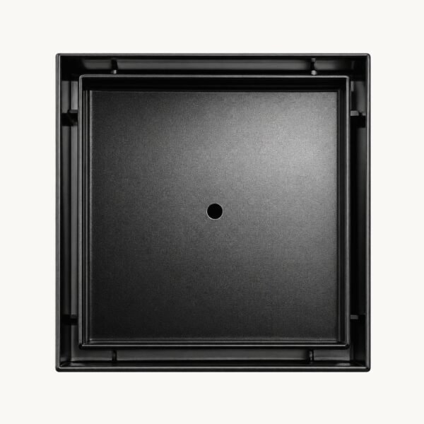 Top view of the Neston square tile insert tray in matte black