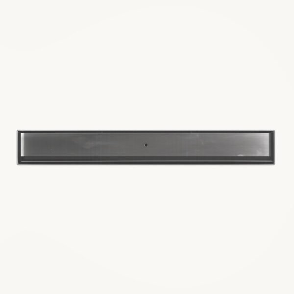 Neston Stainless Steel Linear Tile Insert Drain Top View Top view of a Neston brushed stainless steel linear tile insert drain