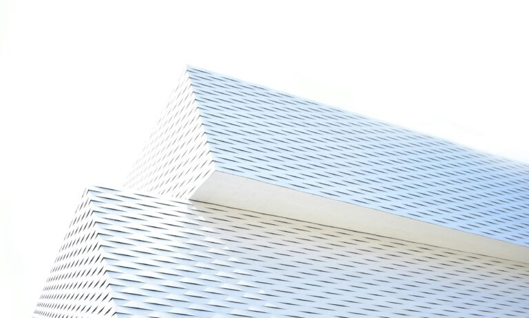 White contemporary architectural facade detail